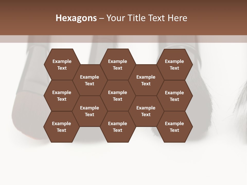 A Group Of Makeup Brushes On A White Surface PowerPoint Template