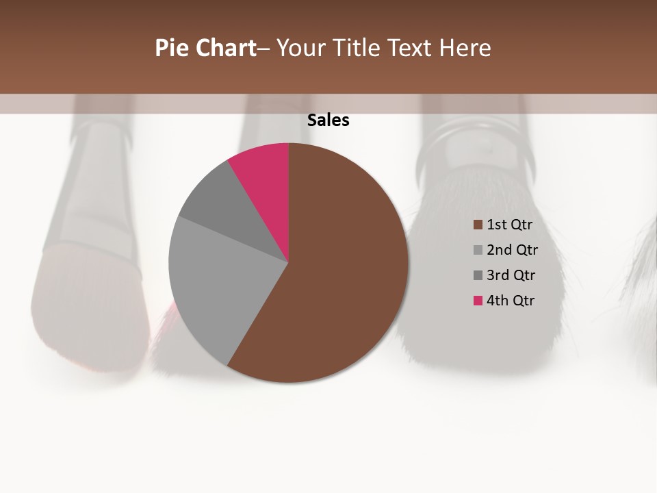 A Group Of Makeup Brushes On A White Surface PowerPoint Template