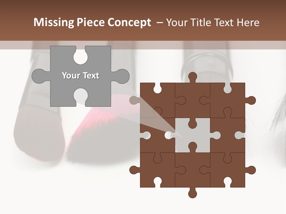 A Group Of Makeup Brushes On A White Surface PowerPoint Template