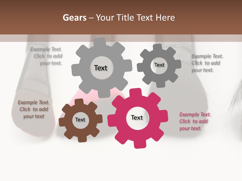 A Group Of Makeup Brushes On A White Surface PowerPoint Template