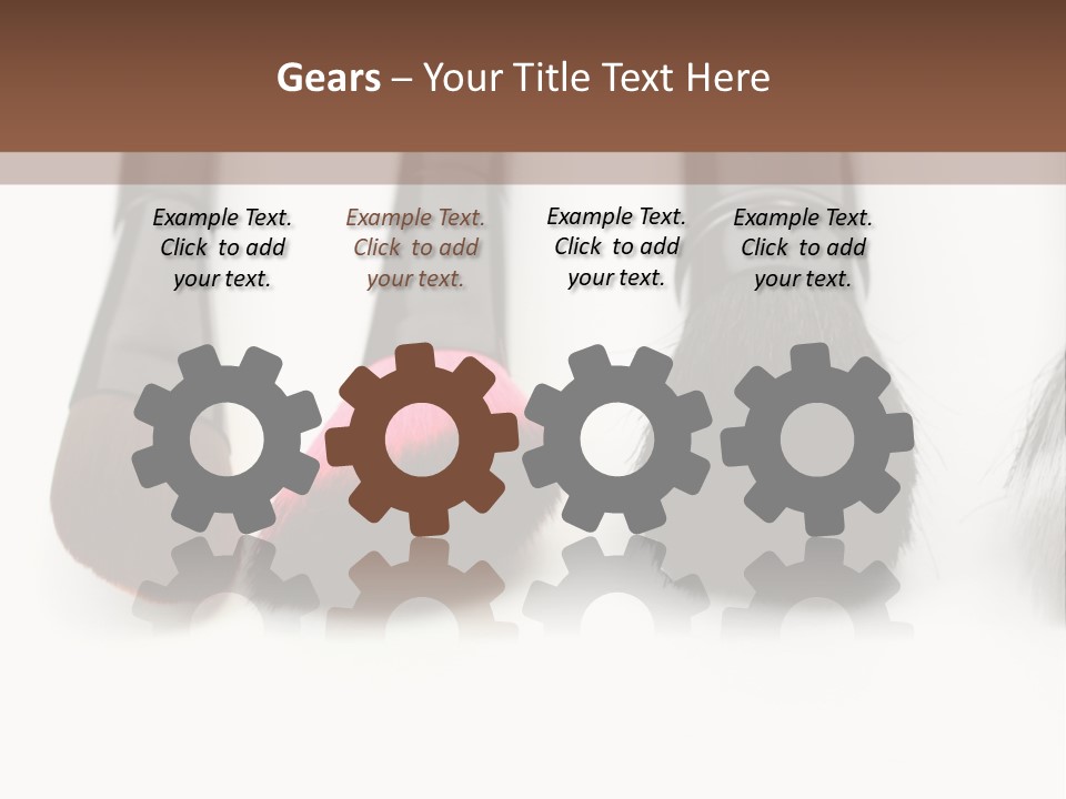 A Group Of Makeup Brushes On A White Surface PowerPoint Template