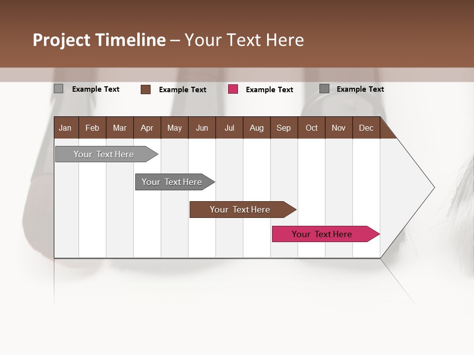 A Group Of Makeup Brushes On A White Surface PowerPoint Template