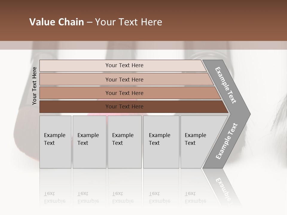 A Group Of Makeup Brushes On A White Surface PowerPoint Template