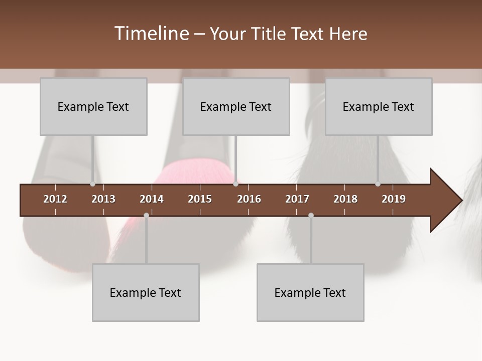 A Group Of Makeup Brushes On A White Surface PowerPoint Template