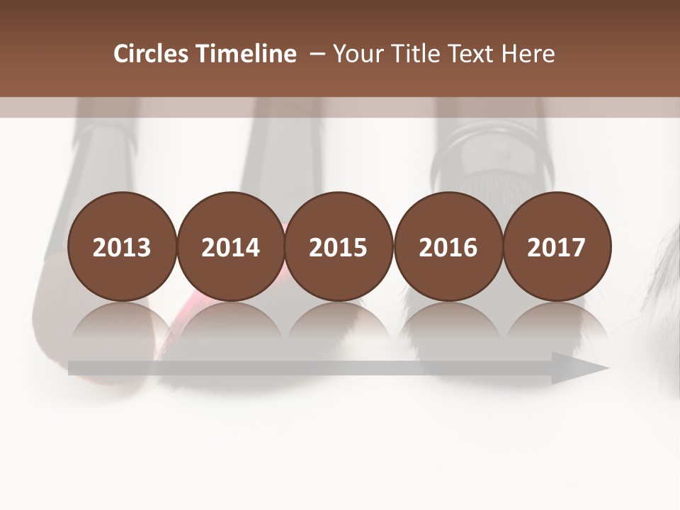 A Group Of Makeup Brushes On A White Surface PowerPoint Template