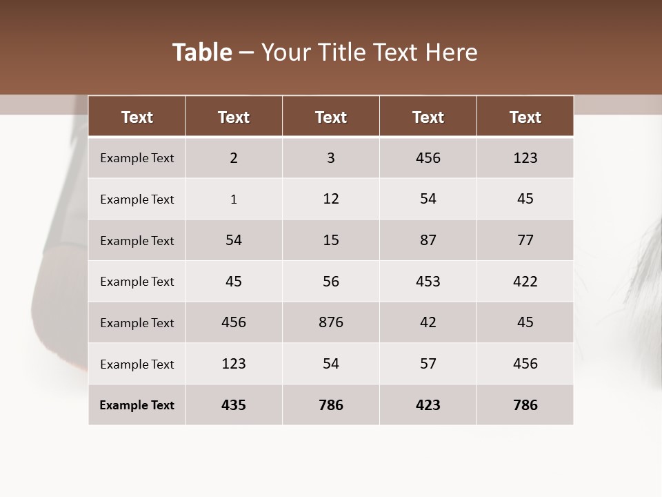 A Group Of Makeup Brushes On A White Surface PowerPoint Template