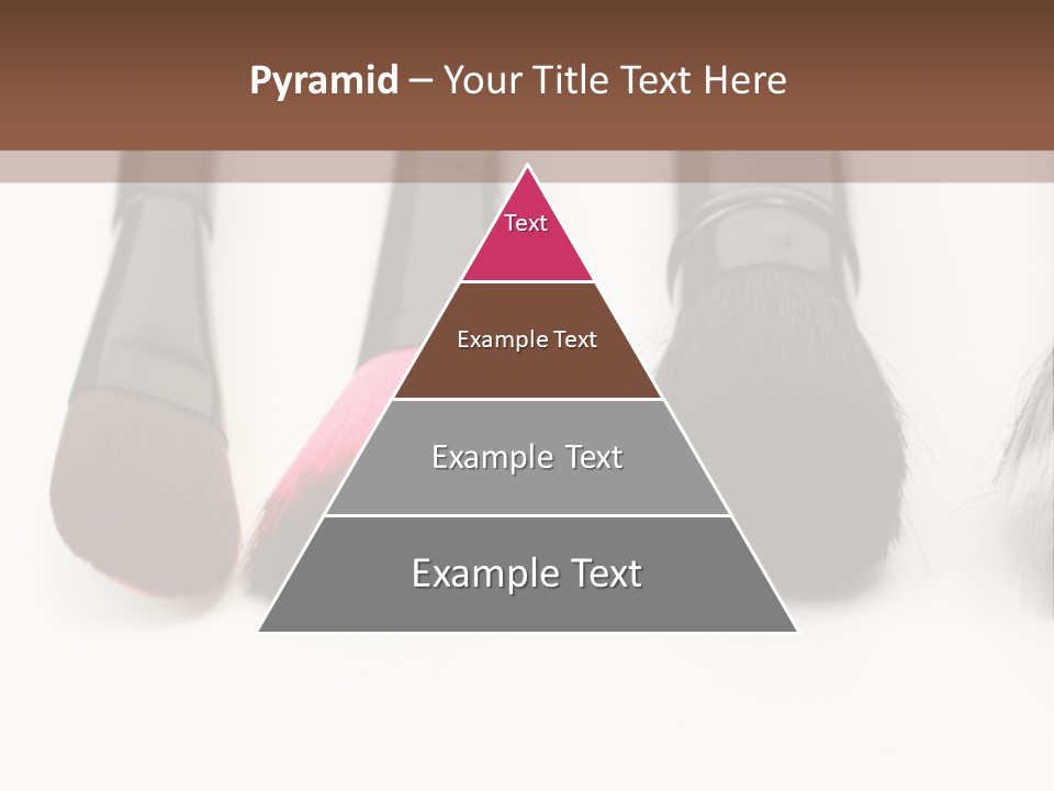 A Group Of Makeup Brushes On A White Surface PowerPoint Template