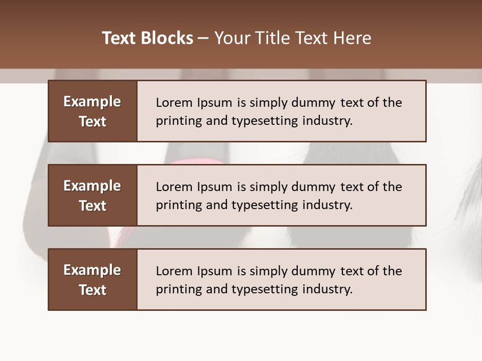 A Group Of Makeup Brushes On A White Surface PowerPoint Template