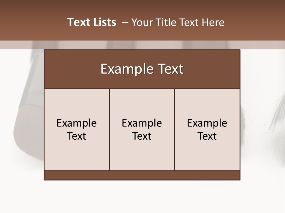 A Group Of Makeup Brushes On A White Surface PowerPoint Template