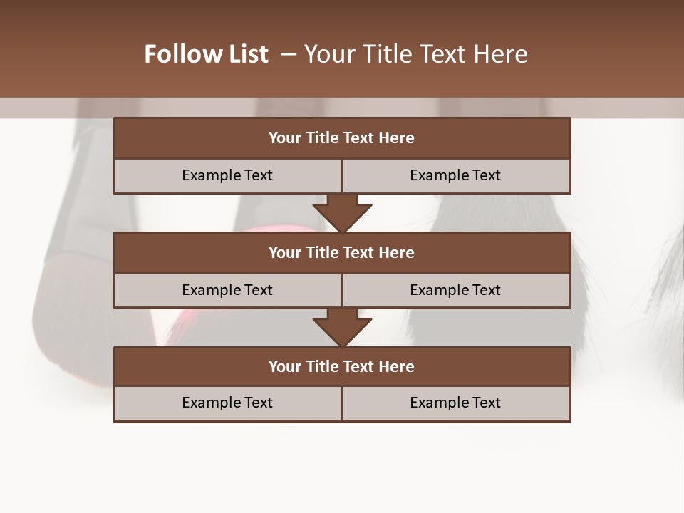 A Group Of Makeup Brushes On A White Surface PowerPoint Template