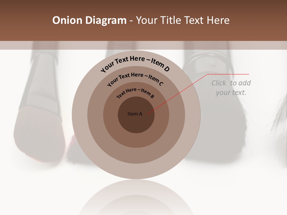 A Group Of Makeup Brushes On A White Surface PowerPoint Template