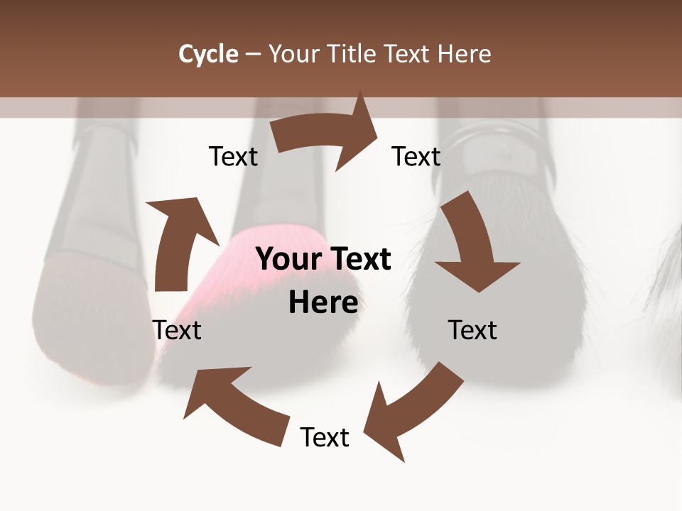 A Group Of Makeup Brushes On A White Surface PowerPoint Template