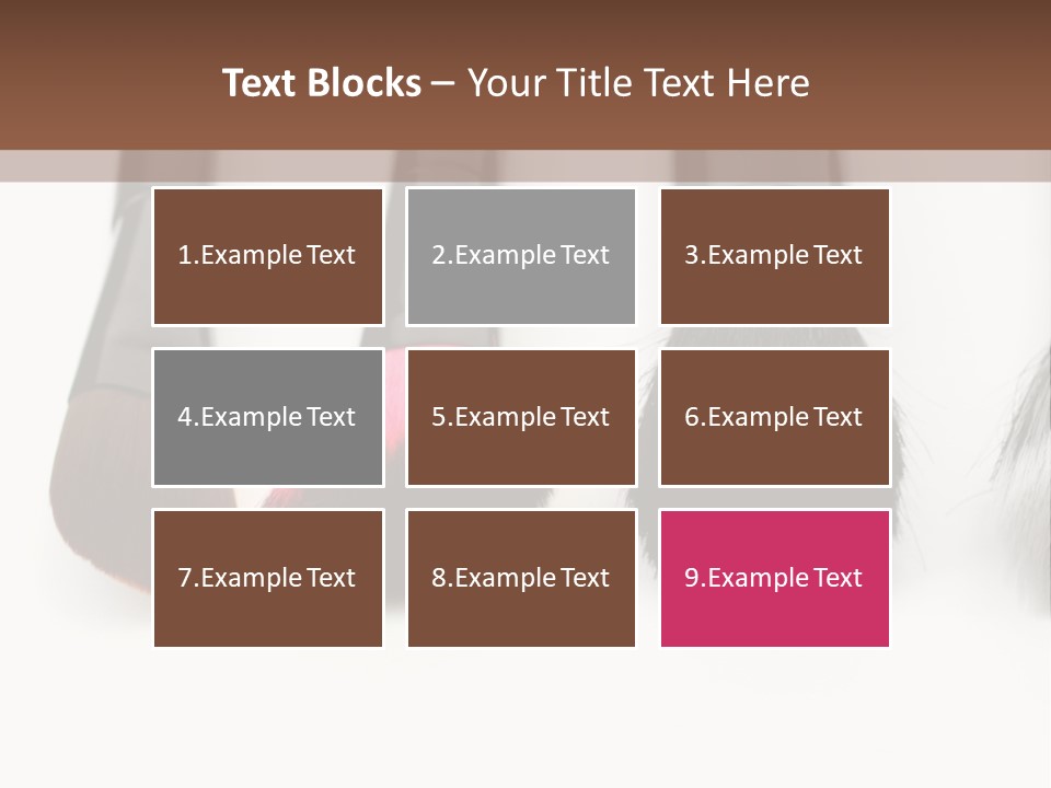 A Group Of Makeup Brushes On A White Surface PowerPoint Template