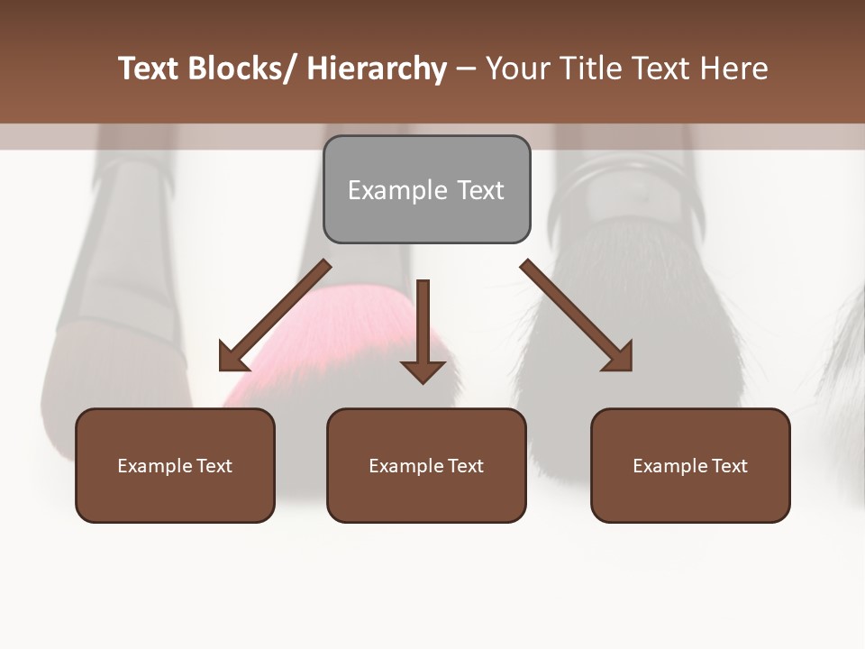 A Group Of Makeup Brushes On A White Surface PowerPoint Template