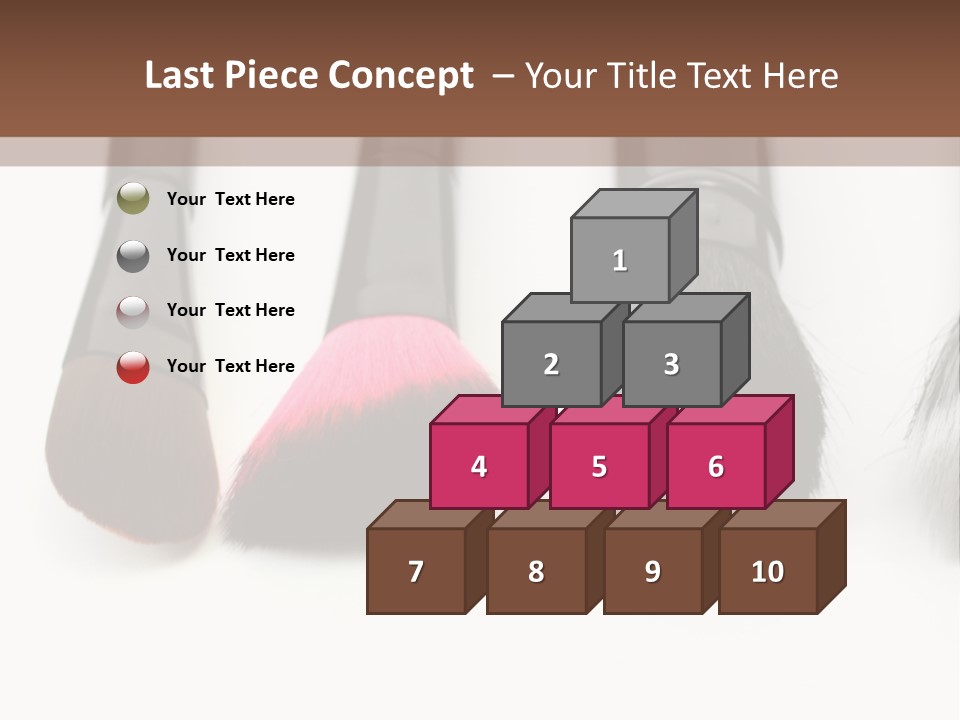 A Group Of Makeup Brushes On A White Surface PowerPoint Template