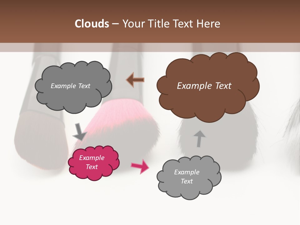 A Group Of Makeup Brushes On A White Surface PowerPoint Template