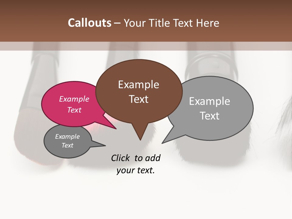A Group Of Makeup Brushes On A White Surface PowerPoint Template