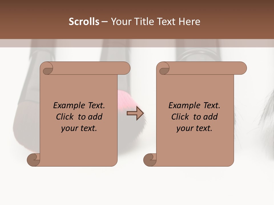 A Group Of Makeup Brushes On A White Surface PowerPoint Template