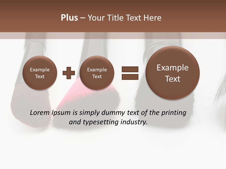 A Group Of Makeup Brushes On A White Surface PowerPoint Template