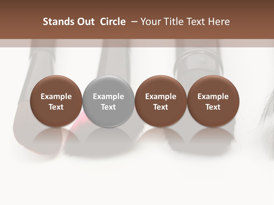 A Group Of Makeup Brushes On A White Surface PowerPoint Template