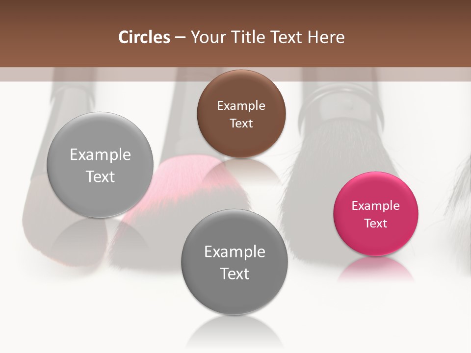 A Group Of Makeup Brushes On A White Surface PowerPoint Template