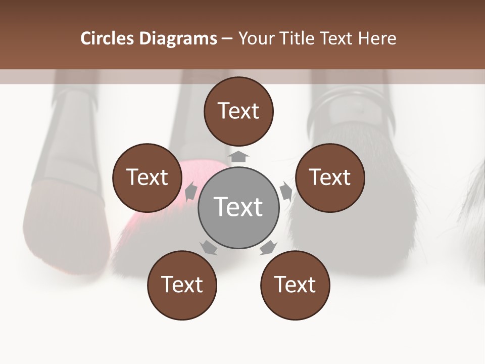 A Group Of Makeup Brushes On A White Surface PowerPoint Template