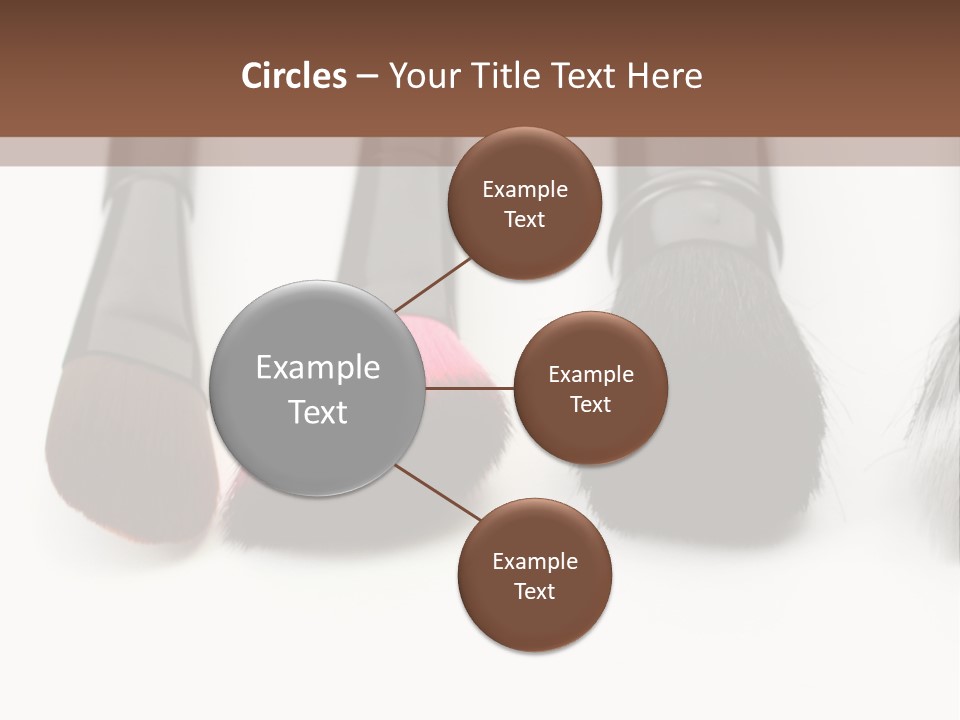 A Group Of Makeup Brushes On A White Surface PowerPoint Template