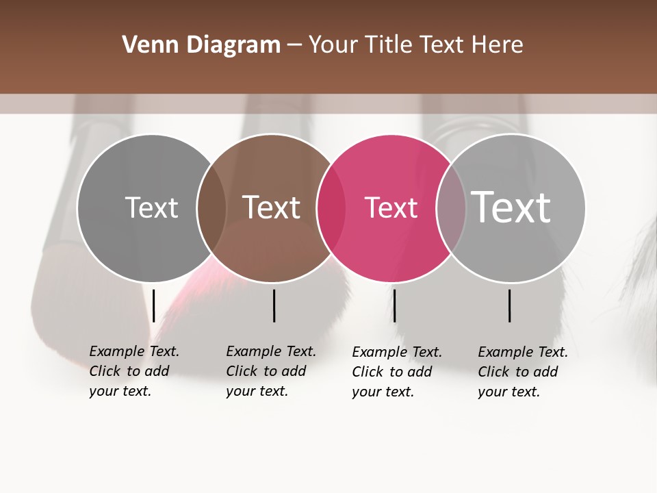 A Group Of Makeup Brushes On A White Surface PowerPoint Template