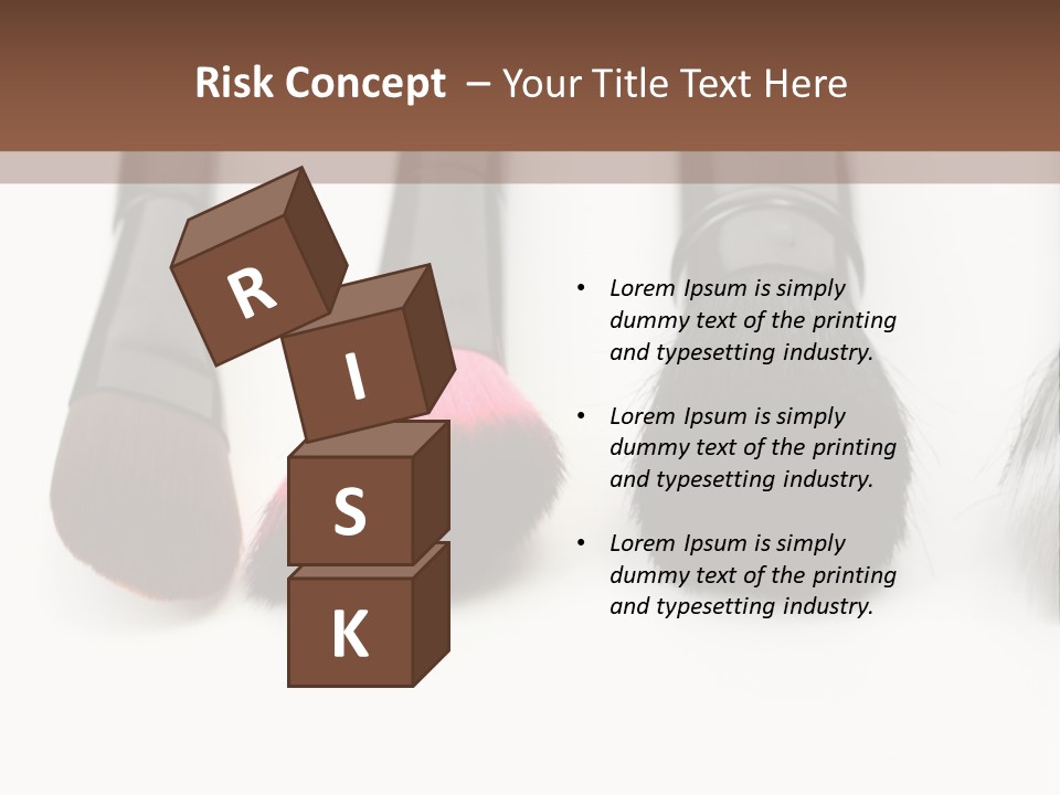A Group Of Makeup Brushes On A White Surface PowerPoint Template