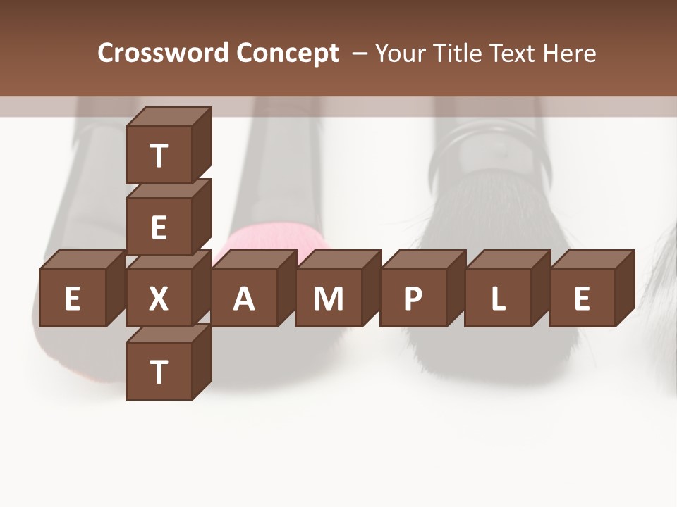 A Group Of Makeup Brushes On A White Surface PowerPoint Template