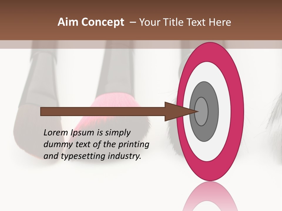 A Group Of Makeup Brushes On A White Surface PowerPoint Template