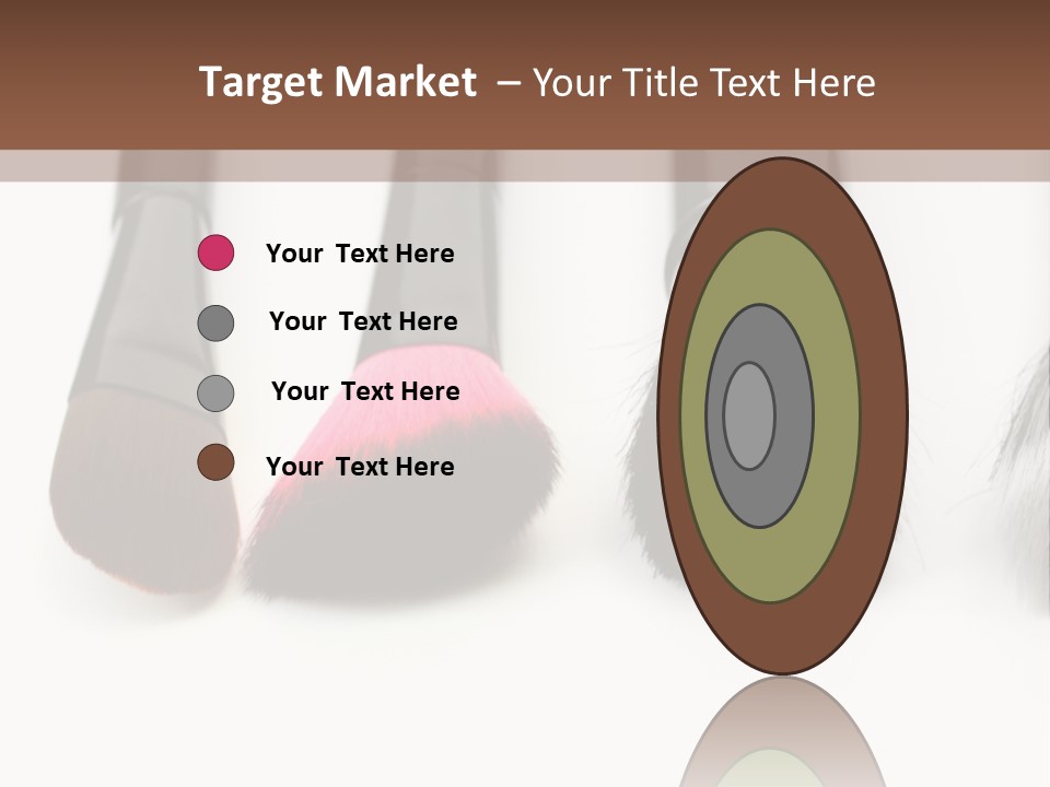 A Group Of Makeup Brushes On A White Surface PowerPoint Template