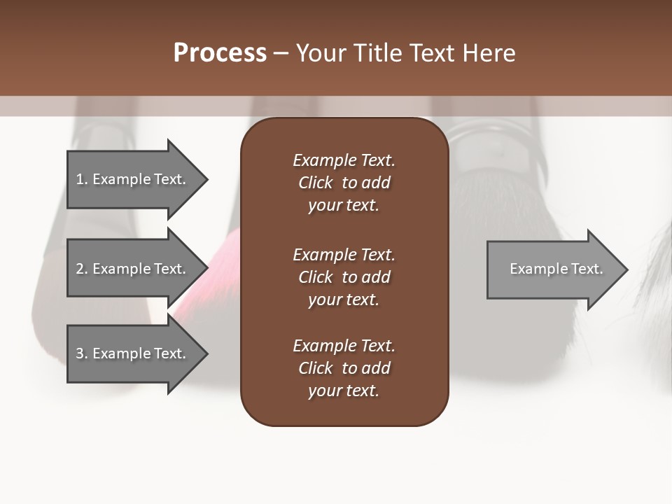 A Group Of Makeup Brushes On A White Surface PowerPoint Template