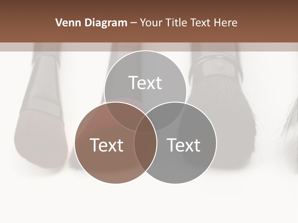 A Group Of Makeup Brushes On A White Surface PowerPoint Template