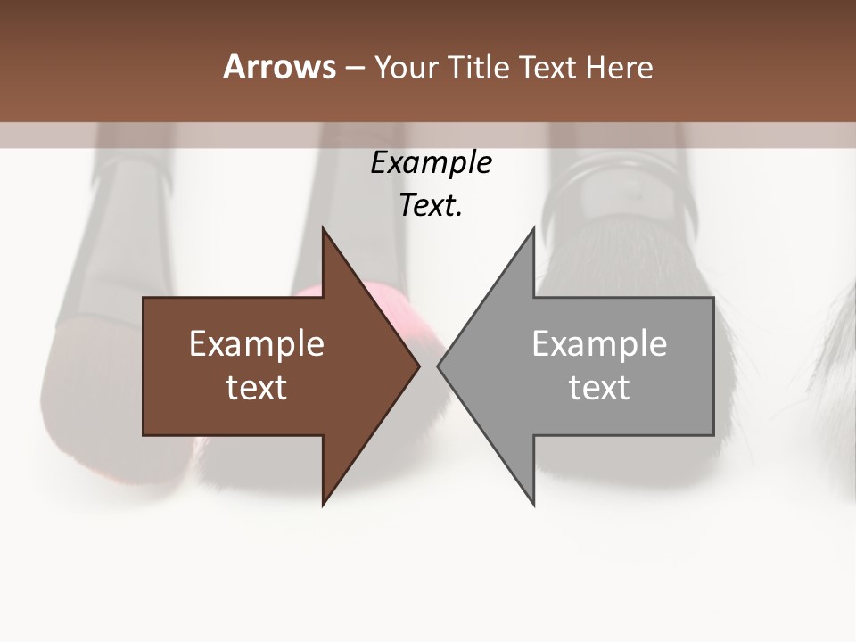A Group Of Makeup Brushes On A White Surface PowerPoint Template