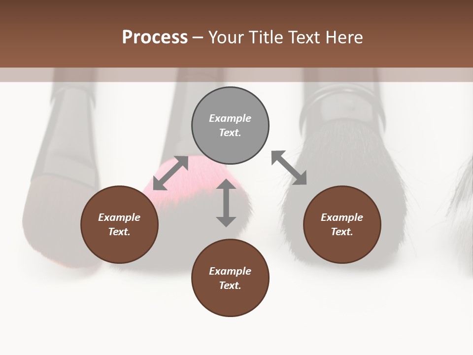 A Group Of Makeup Brushes On A White Surface PowerPoint Template