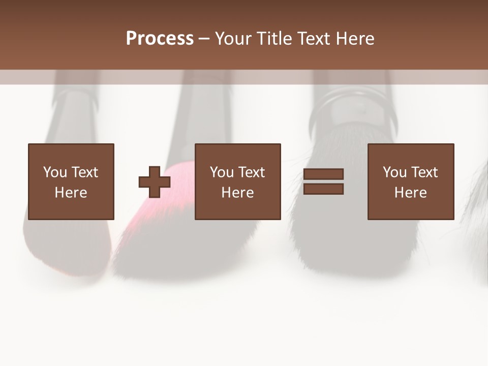 A Group Of Makeup Brushes On A White Surface PowerPoint Template