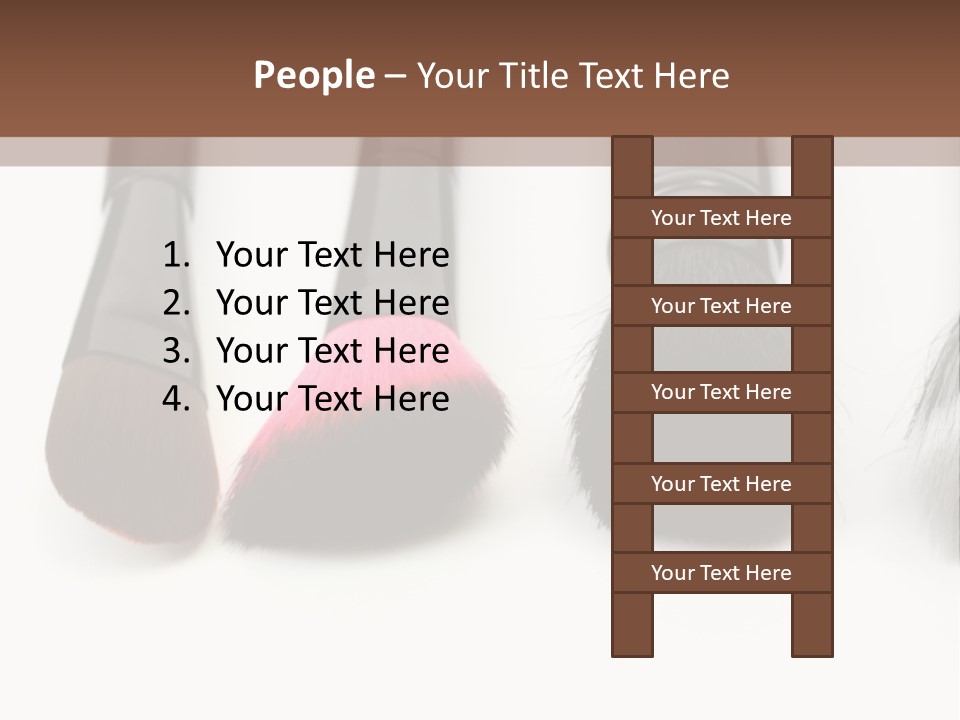 A Group Of Makeup Brushes On A White Surface PowerPoint Template