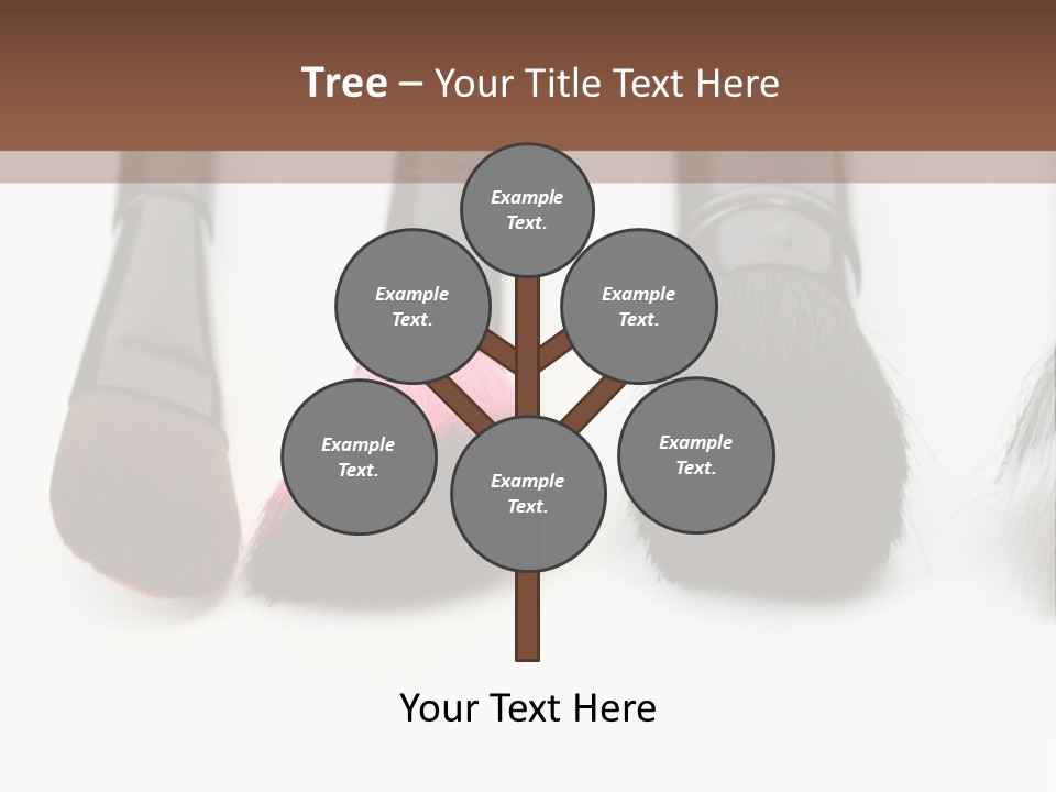 A Group Of Makeup Brushes On A White Surface PowerPoint Template