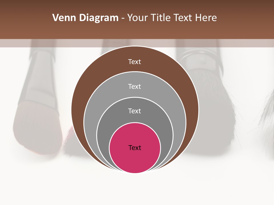 A Group Of Makeup Brushes On A White Surface PowerPoint Template