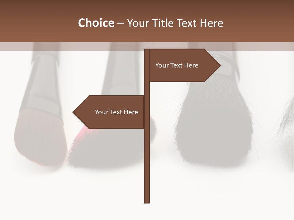 A Group Of Makeup Brushes On A White Surface PowerPoint Template