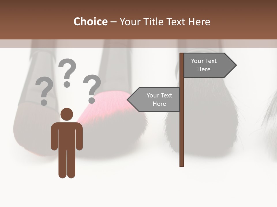 A Group Of Makeup Brushes On A White Surface PowerPoint Template