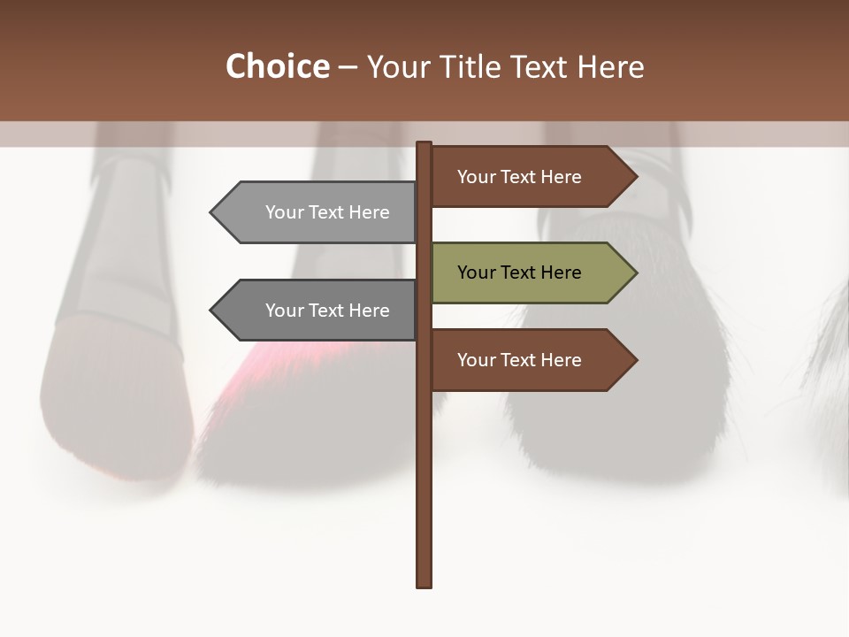 A Group Of Makeup Brushes On A White Surface PowerPoint Template