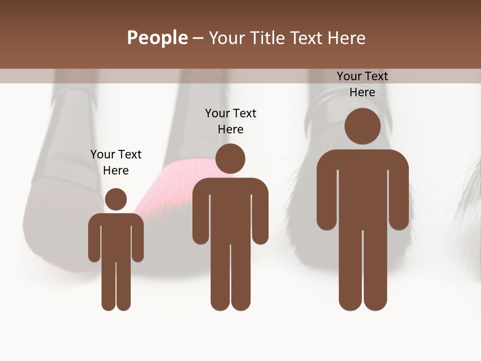 A Group Of Makeup Brushes On A White Surface PowerPoint Template