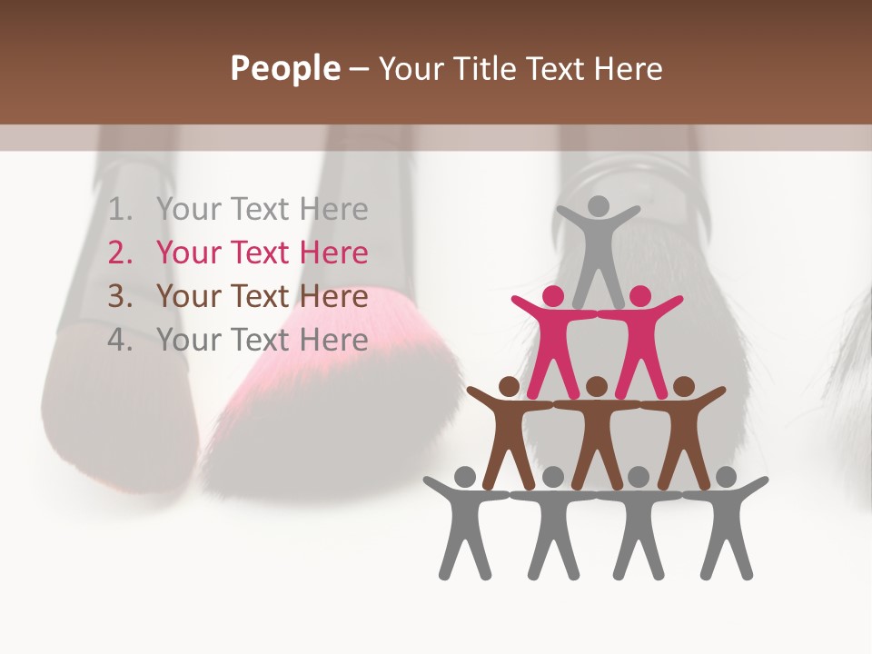 A Group Of Makeup Brushes On A White Surface PowerPoint Template