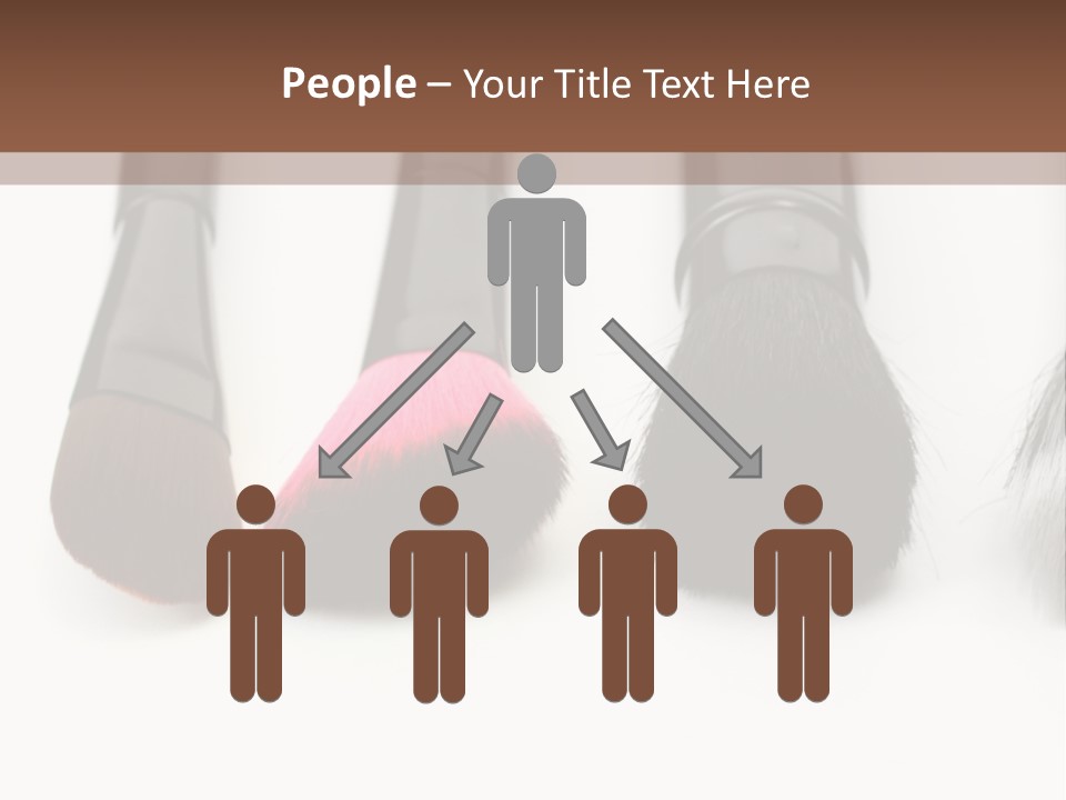 A Group Of Makeup Brushes On A White Surface PowerPoint Template