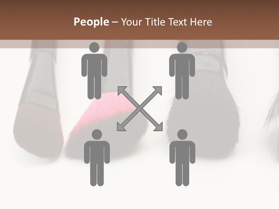 A Group Of Makeup Brushes On A White Surface PowerPoint Template