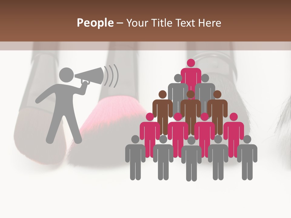A Group Of Makeup Brushes On A White Surface PowerPoint Template