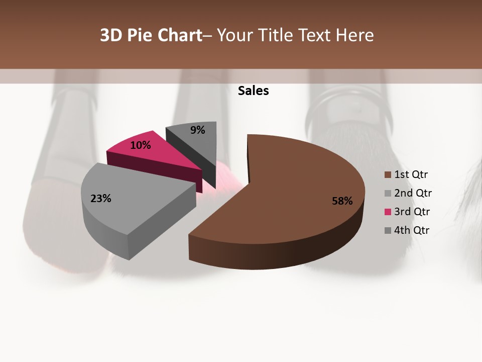 A Group Of Makeup Brushes On A White Surface PowerPoint Template