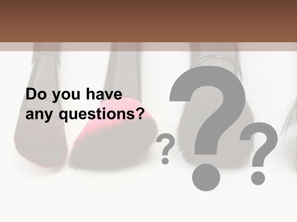 A Group Of Makeup Brushes On A White Surface PowerPoint Template